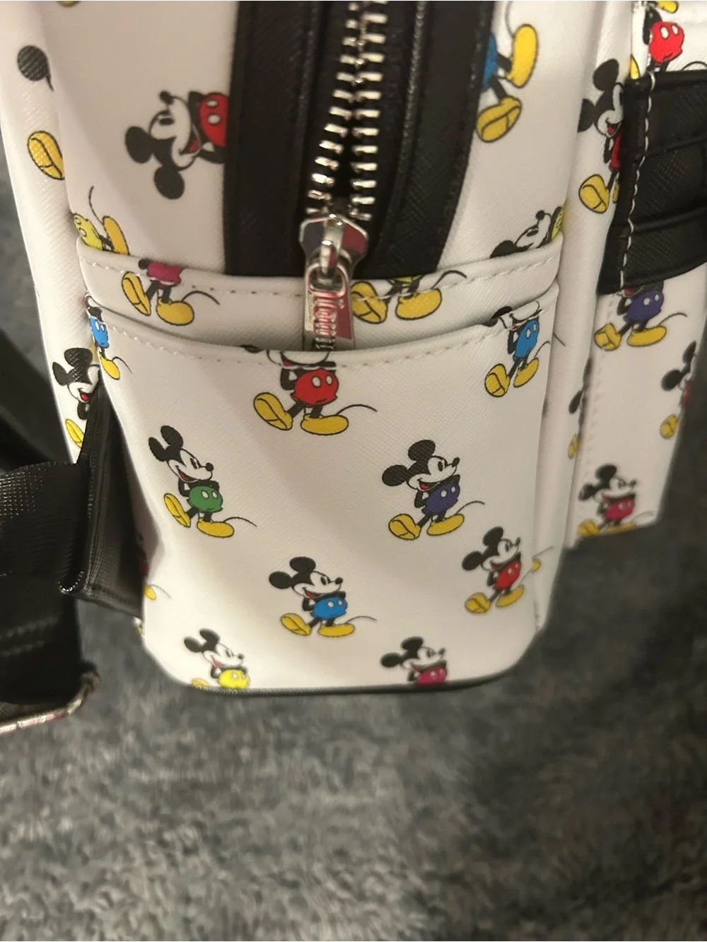 Loungefly Disney Parks White Mickey Mouse Multi-Color Print Backpack